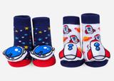 WADDLE Baby Rattle Socks : Space (2 Pack/ 0-12 Mo.) 100715