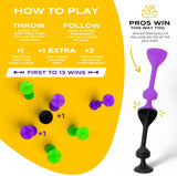 TOSSIT - Suction Cup Darts Game - Family Pack, Pink Purple Light Blue Yellow