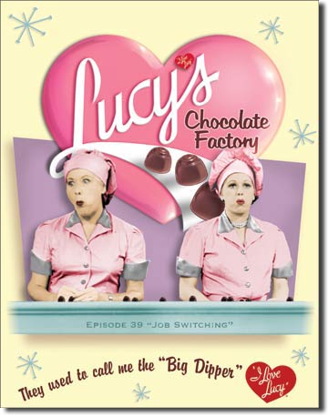 Desperate Enterprises Tin Sign - Lucy's Chocolate Factory - 32 x 41 cm