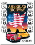 Desperate Enterprises Tin Sign - Route 66 America's Highway - 32 x 41 cm